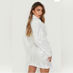 Boohoo Oversized Sequin Blazer Dress
